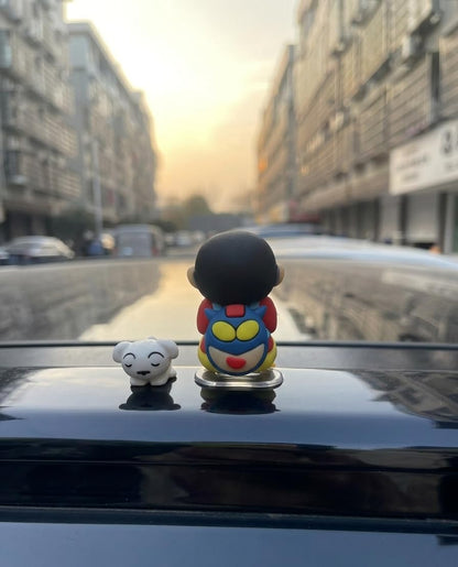 Shinchan Shiro Car Dashboard Figurine