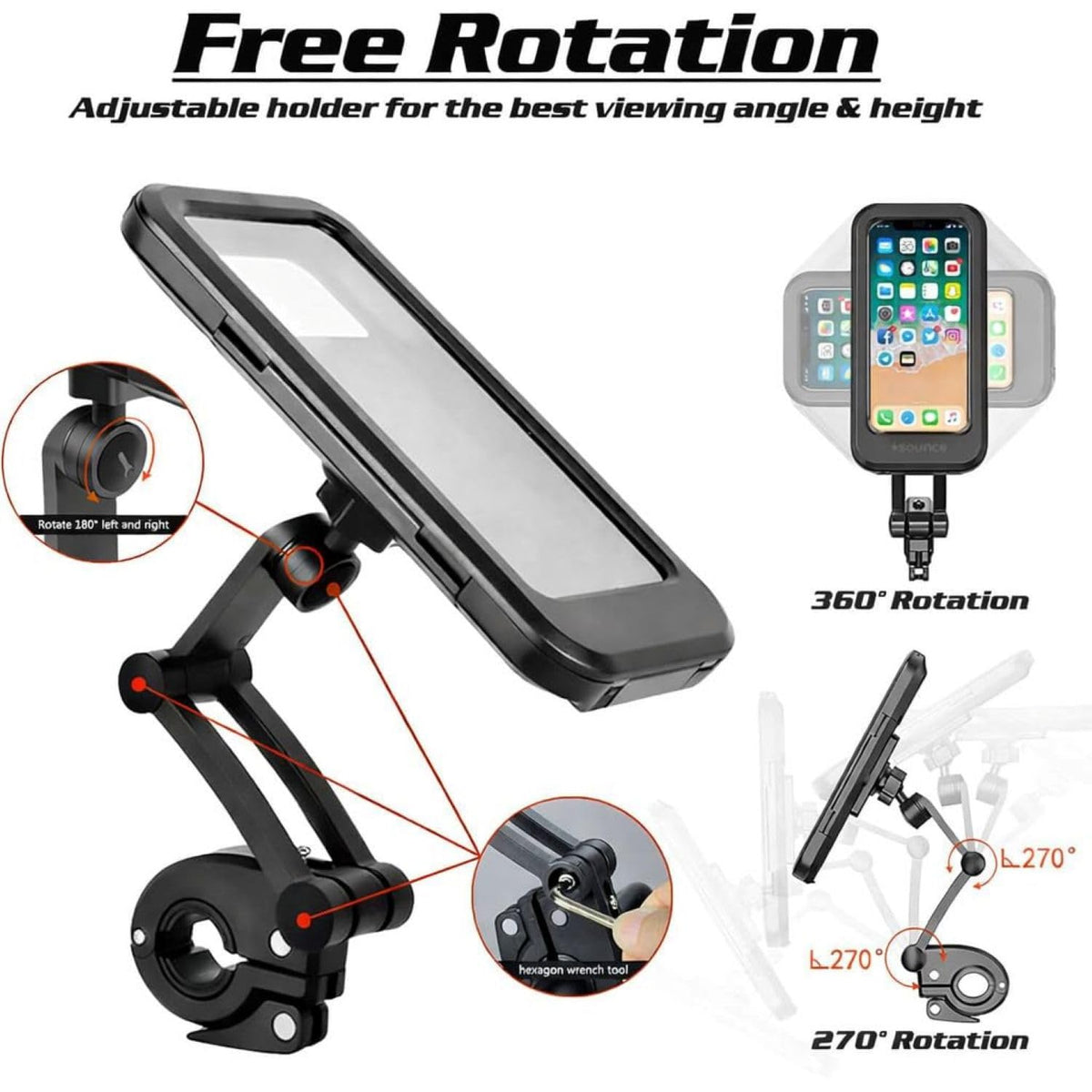 Universal Waterproof Motorcycle Phone Mount